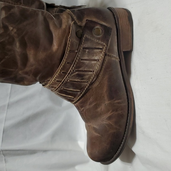 Corral distressed tall low heel leather boots brown - Picture 4 of 12